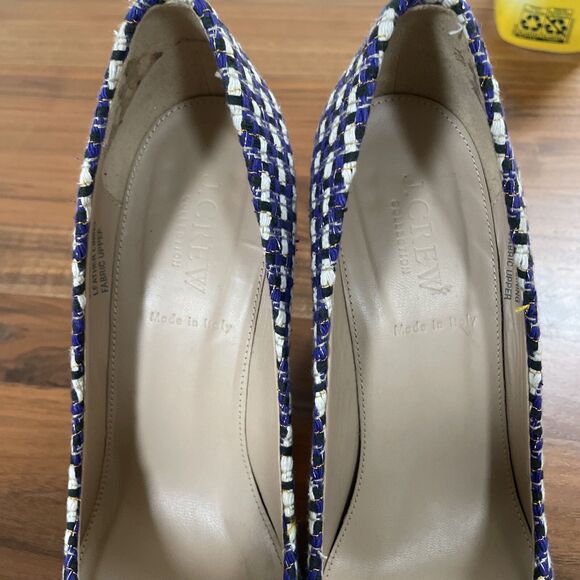 J. Crew Collection Etta Tweed Pumps Block Heels Size 7 - Picture 7 of 15